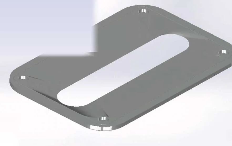 3D model of the airable faceplate, extruded slot aperture