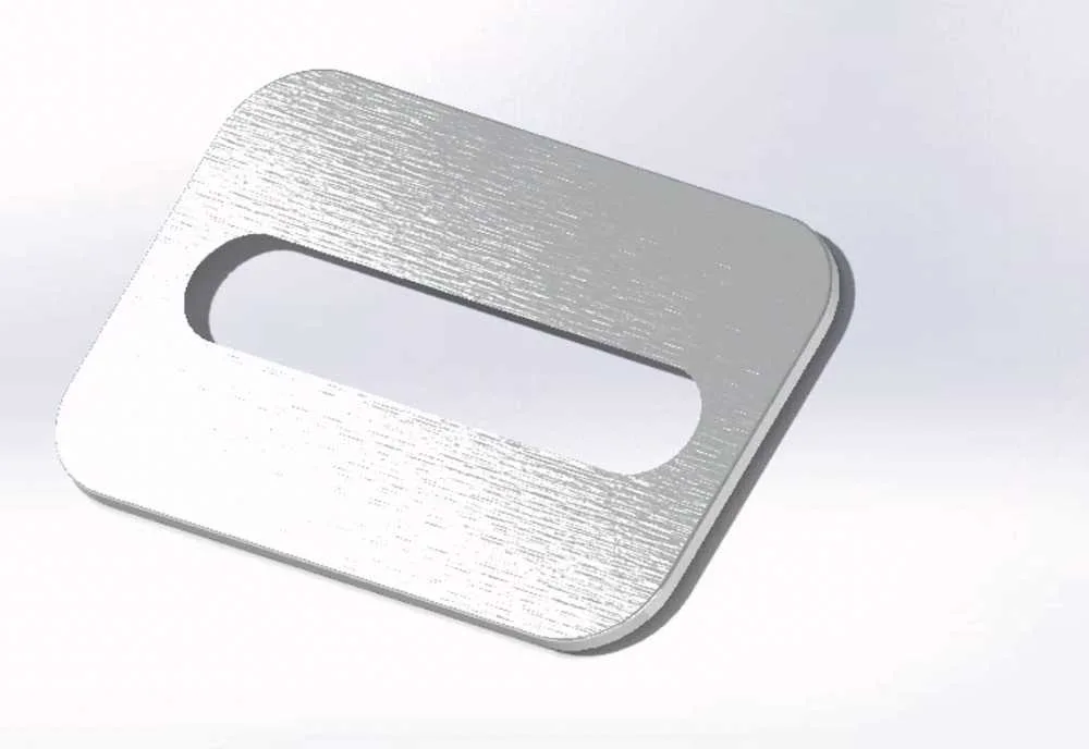 Machined faceplate part, brushed aluminum